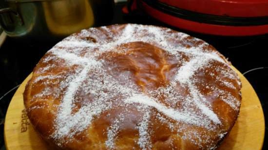 Pastel de cereza de levadura rápida