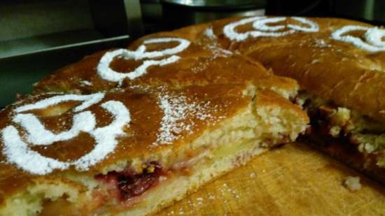 Pastel de cereza de levadura rápida