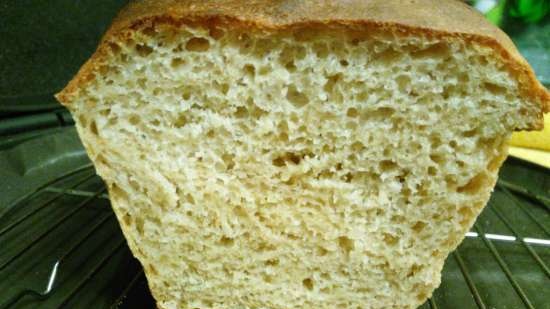 Wheat bread on ripe dough (self-leavening)