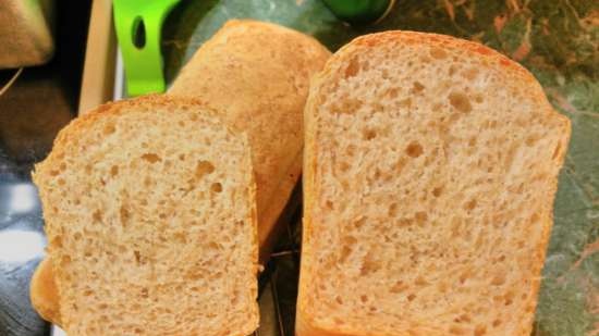 Wheat bread on ripe dough (self-leavening)