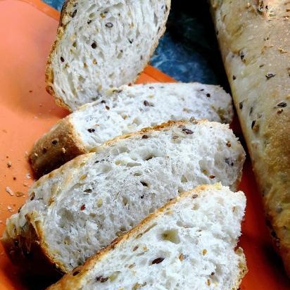 Pane multicereali, crema pasticcera