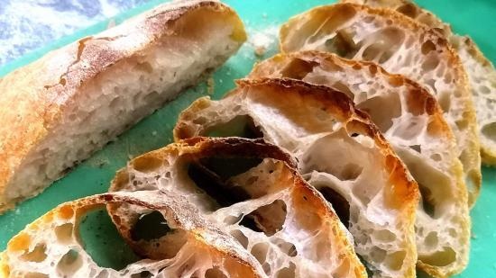 Ciabatta fermentovaná s 50% vlhkostí