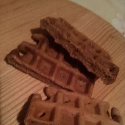 Waffles de chocolate crujientes