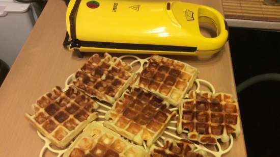 Waffles de cuajada y coco