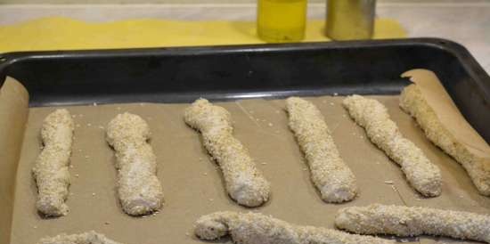 Bread sticks with sesame seeds