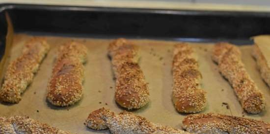 Bread sticks with sesame seeds