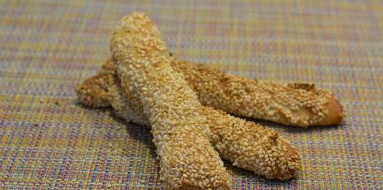 Bread sticks with sesame seeds