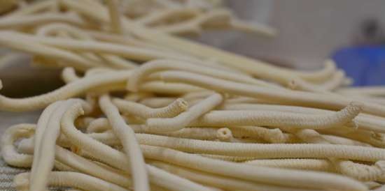 Bucatini fatti in casa con verdure e besciamella