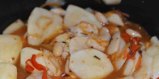 Osso buco with beans and potatoes