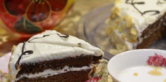 Pastís de xocolata de diumenge amb crema de malví