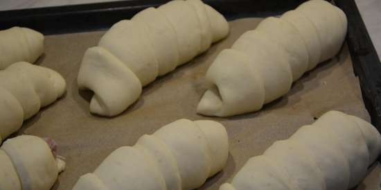 Homemade sausage in homemade dough