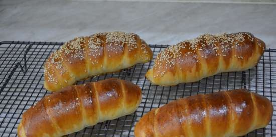 Homemade sausage in homemade dough