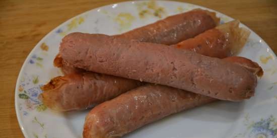 Homemade sausage in homemade dough