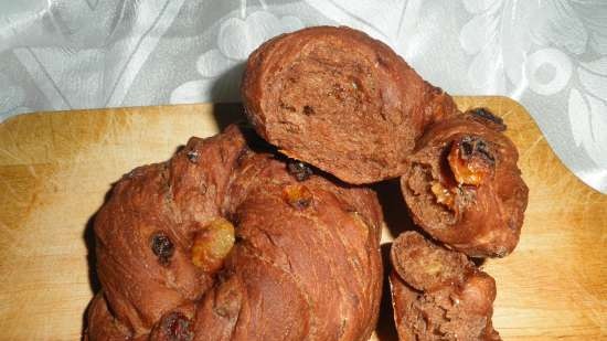 Bagels de chocolate con pasas