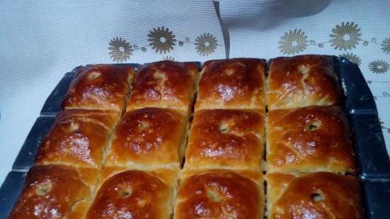 Pasticcini con frattaglie in panna acida; con cavolo cappuccio sbollentato con uova, ecc., nei pizzaioli Princess e Travola