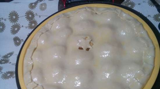 Pastel de masa de requesón con manzanas