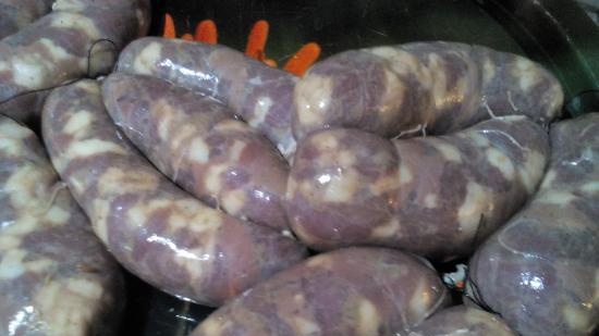 Homemade fried sausage based on Donbasskaya sausage