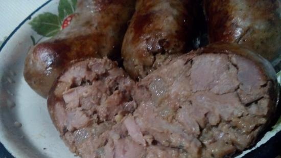 Homemade fried sausage based on Donbasskaya sausage