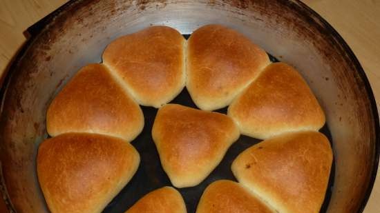 Pies with cabbage, meat and plum jam