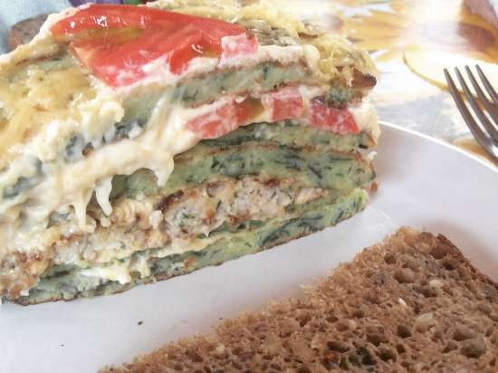 Pastel de verduras de temporada con pavo