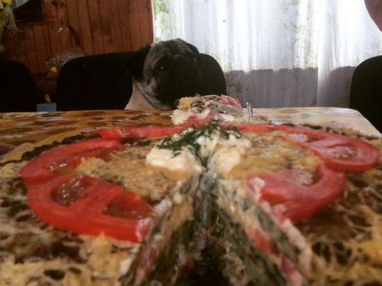 Pastel de verduras de temporada con pavo