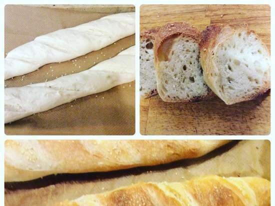 Wheat baguettes based on L. Geisler's recipe