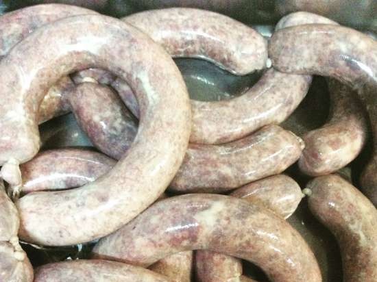 Homemade fried sausage based on Donbasskaya sausage