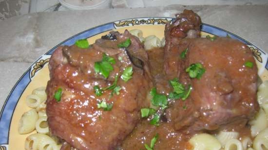 Kogut w winie (coq au vin)