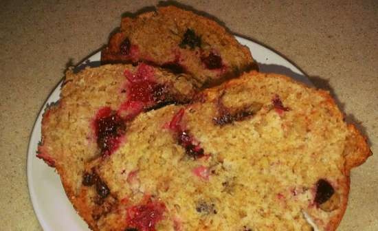 Volkoren honingkoek met veenbessen en chocolade (optie met maanzaad) in de oven