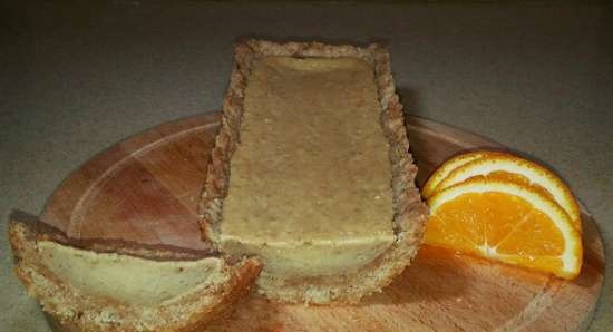 Tarta de sorra amb farciment de plàtan-aranja