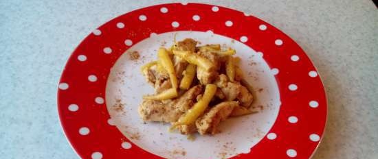 Filetto di pollo al curry e fagiolini (pentola a pressione Polaris 0305 AD)