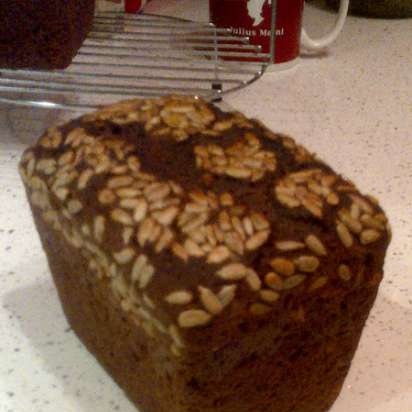 Brewed rye bread with dried fruits and nuts