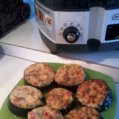 Albergínia al forn amb formatge, pebre i tomàquets (Multicuisine DeLonghi)