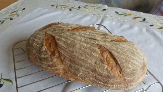 Wheat bread on ripe dough (self-leavening)