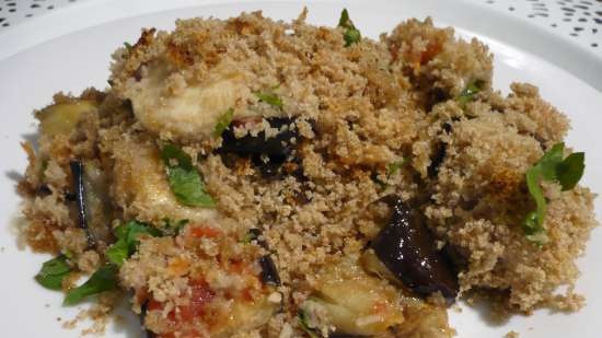 Aubergine met paneermeel (oven)