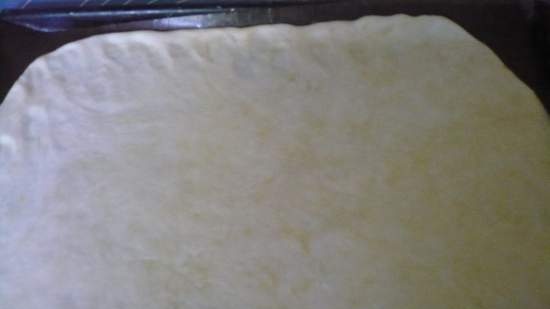 Pizza de ajo sobre masa fina sin levadura