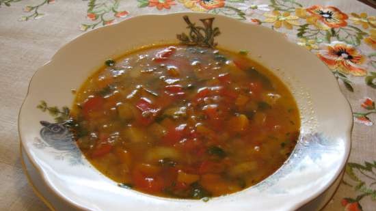 Zuppa di grano saraceno con peperone e sedano in una Steba DD2 multicooker