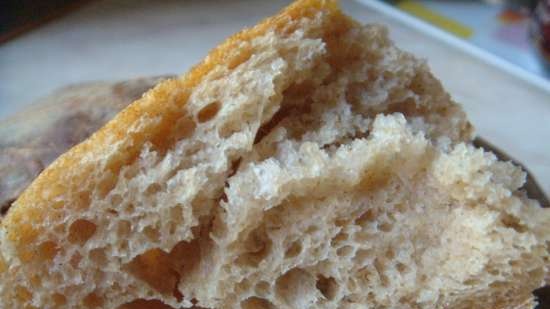 Pane di segale e grano senza impastare