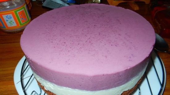 Torta di mousse ai mirtilli al cioccolato