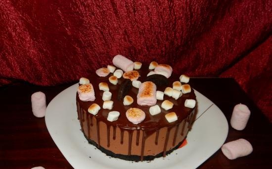 Chocoladetaart met marshmallows