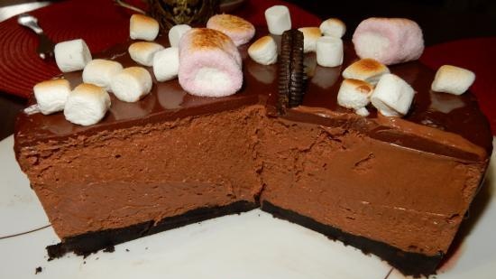 Chocoladetaart met marshmallows