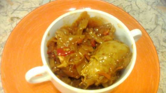 Stewed cabbage in a multicooker Scarlett