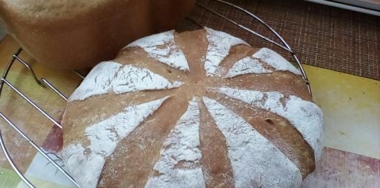 Pane di segale e grano senza impastare