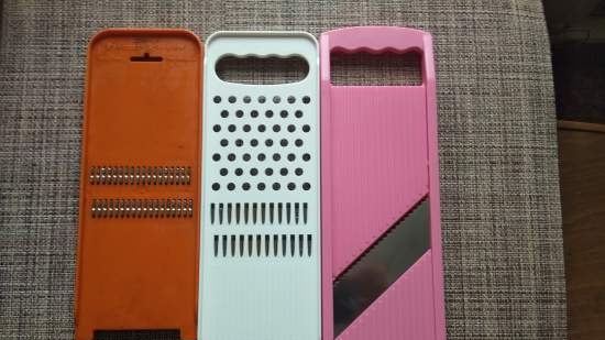 Vegetable graters and shredders, kevlar gloves