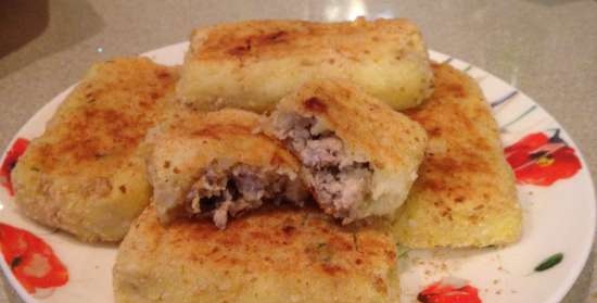 Potato zrazy with minced meat