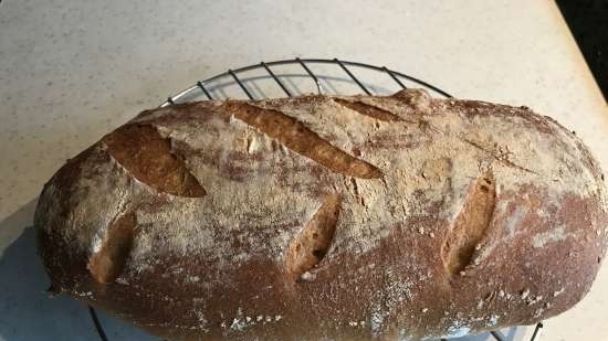 Rustic bread on a big