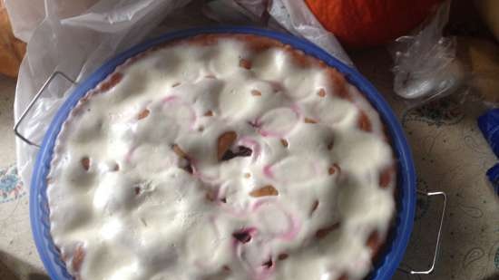 Pastel de ciruela con relleno de crema agria