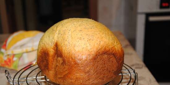 Orange bread with poppy seeds (bread maker)