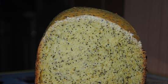 Orange bread with poppy seeds (bread maker)