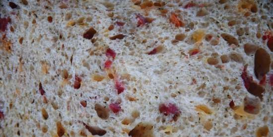 Pane per spuntini (con formaggio, aneto e salame) (macchina per il pane)